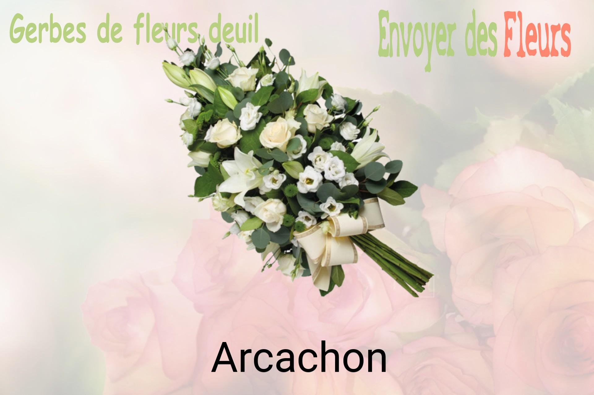 Gerbe de fleurs de deuil livrée à Arcachon